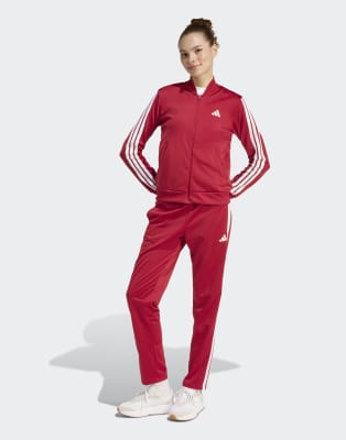 adidas Performance - Dayready - Trainingsanzug in Active Maroon-Rot