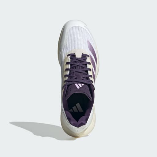 adidas Performance - Defiant Speed 2 - Hvide tennissko med lilla og lysegule detaljer, 3 af 4