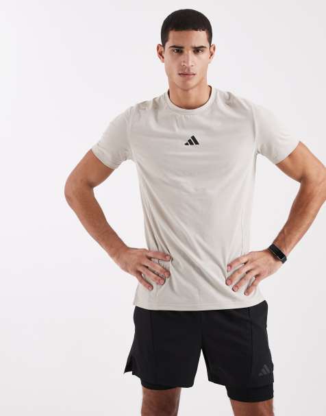 adidas Performance - Designed for Training - Beige trænings-T-shirt - view 1