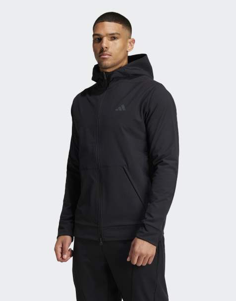 adidas performance Designed for training cold.rdy full-zip hoodie in black - view 1