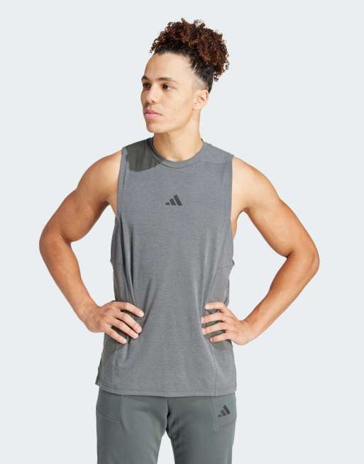 adidas Performance - Designed-for-training - Grå træningstanktop