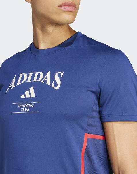 adidas Performance - Designed-for-training - Mørkeblå T-shirt med hvide detaljer - view 1