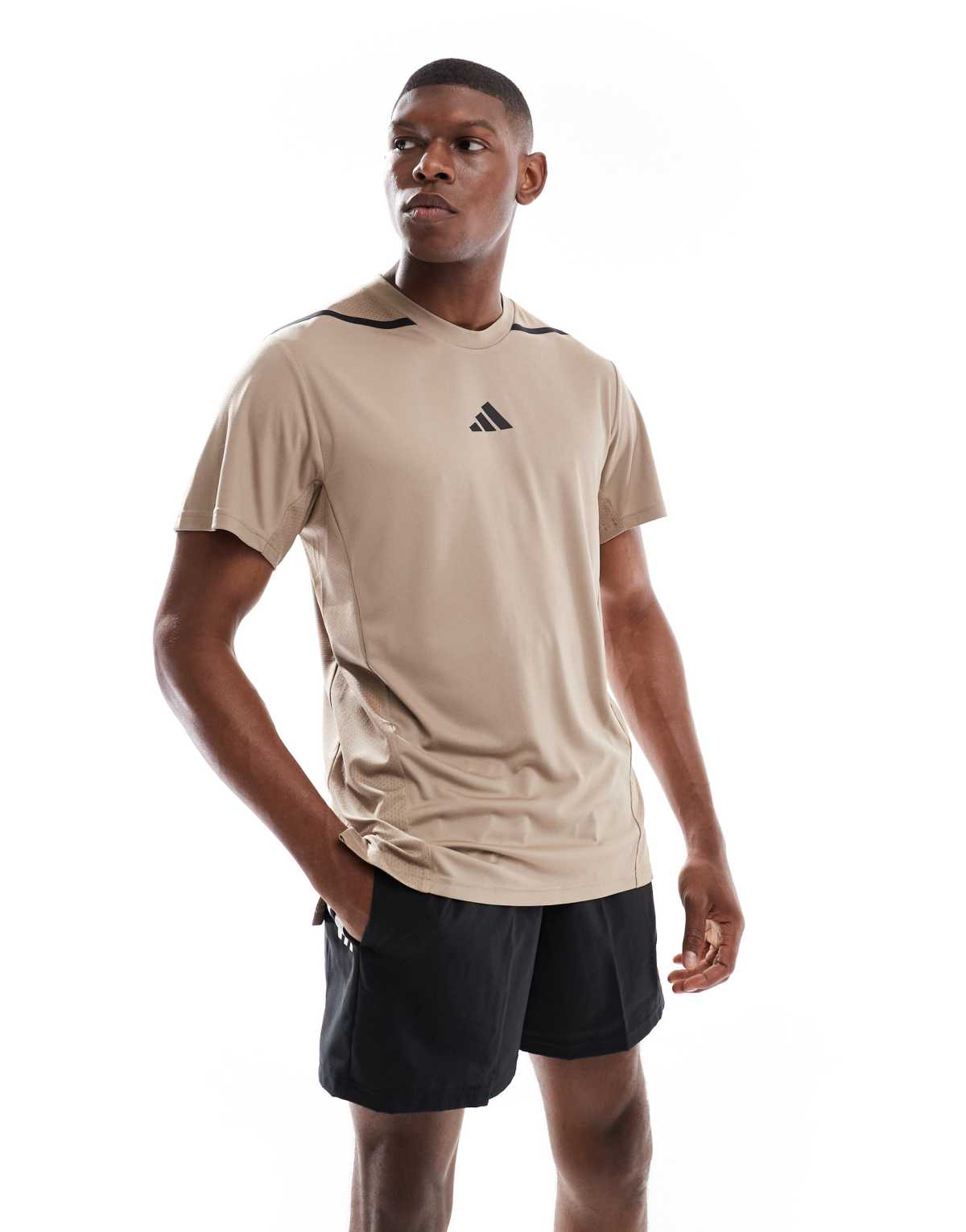 adidas performance Designed for training pro-series tee in chalky brown