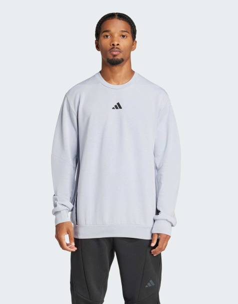adidas Performance - Designed For Training - Sølvfarvet sweatshirt med rund hals - view 1