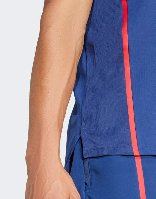 adidas Performance - Designed for Training - T-shirt de sport - Bleu foncé et blanc craie, 3 de 4