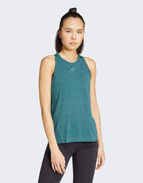 adidas Performance – Designed For Training – Tanktop in Preloved Teal / Aurora Ivy - view 1