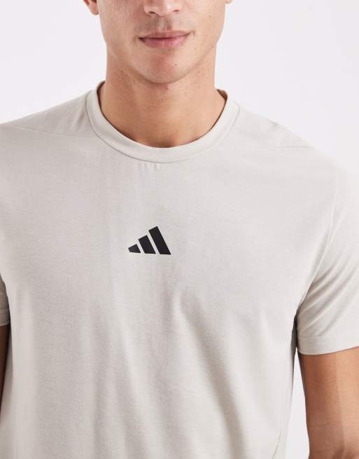 adidas performance Designed for training workout tee in beige, 5 of 5