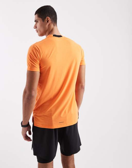 adidas performance Designed for training workout tee in orange, 4 of 5