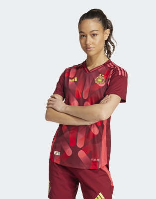 adidas performance - Deutschland 25 (Damenmannschaft) - Authentisches Auswärts-Trikot in Team Coll Burgundy 2-Rot