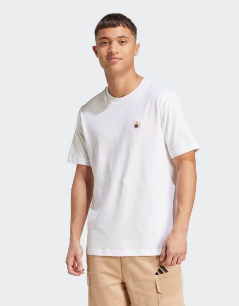 adidas performance Dog hoop patch graphic tee in white