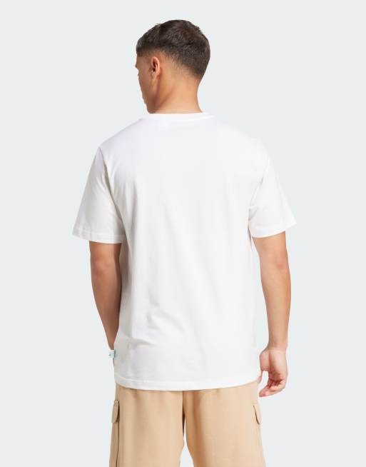 adidas performance Dog hoop patch graphic tee in white, 4 of 4