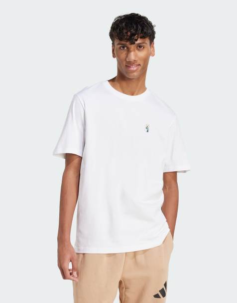 adidas performance Dog sock patch graphic tee in white