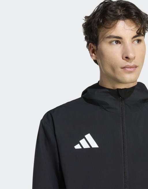 adidas Performance Entrada26 all weather jacket in black / white, 3 of 4