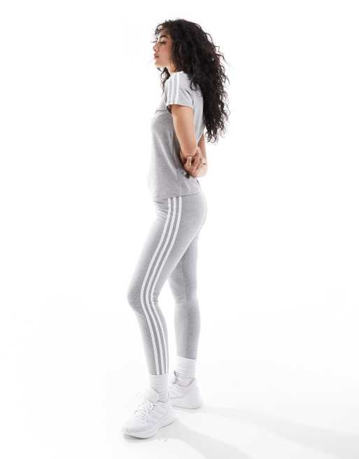 adidas Performance - Essential - Leggings grigi con 3 strisce