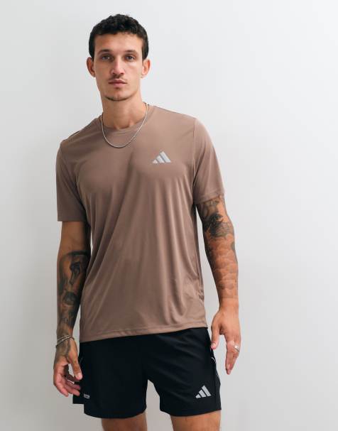 adidas Performance Essential Run t-shirt in khaki - view 1