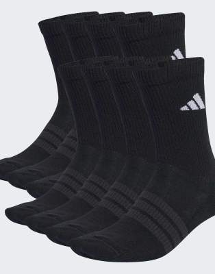adidas Performance - Essentials - 10 Paar gepolsterte Crew-Socken in Schwarz / Weiß