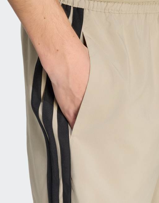 adidas performance Essentials 3-stripes chelsea shorts in wonder cargo and black, 3 of 4
