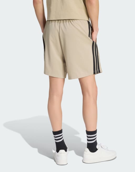 adidas performance Essentials 3-stripes chelsea shorts in wonder cargo and black, 4 of 4