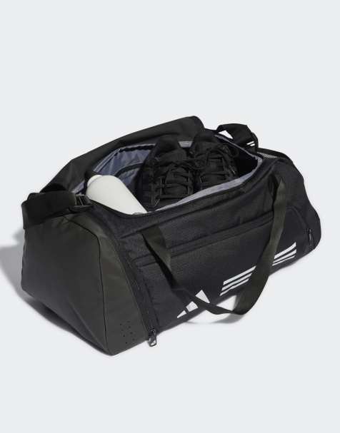 adidas performance Essentials 3-stripes duffel bag small in black / white - view 1