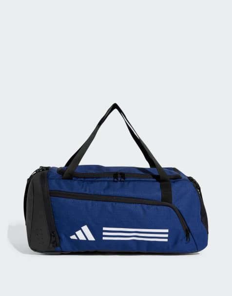 adidas performance Essentials 3-stripes duffel bag small in dark blue / white - view 1