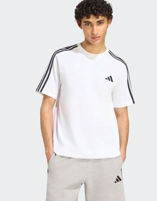 Adidas Uomo Blanc T-Shirt Essentials 3-Stripes - Immagine 3