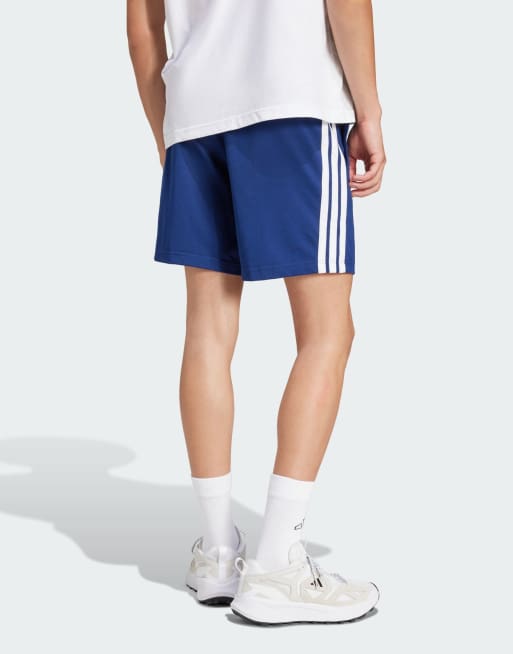 adidas Performance - Essentials - 7-inch short van single jersey met 3-Stripes in donkerblauw en wit, 2 van 4