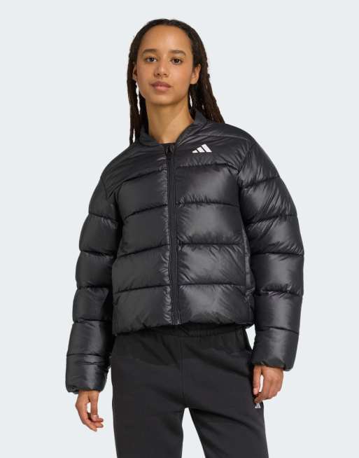adidas performance Essentials climawarm synthetic down puffer jackets in black