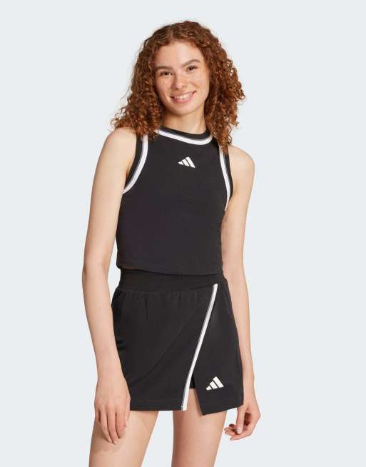 adidas Performance - Essentials Color-Pop - Crop top senza maniche nero in cotone