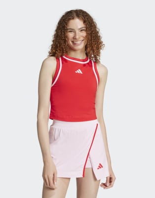 adidas Performance - Essentials - Color Pop - Cropped-Tanktop in Pure Ruby aus Baumwolle-Rot