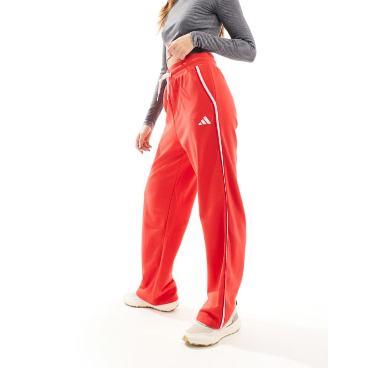 adidas Performance essentials colour pop french terry pants in red