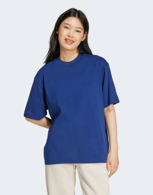 adidas Performance - Essentials Contemporary - Boyfriend-T-Shirt in Dunkelblau mit Logo