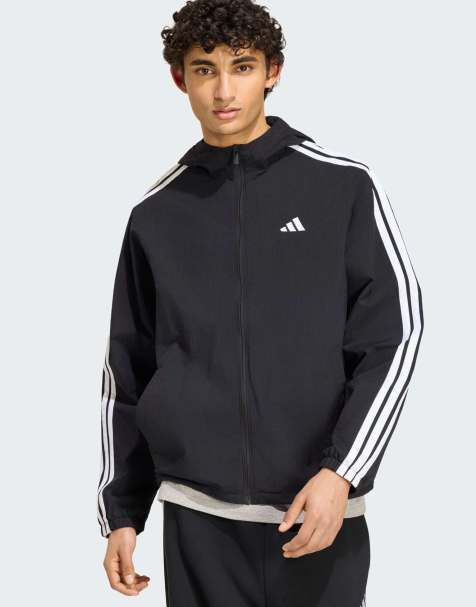 adidas Performance - Essentials - Coupe-vent tissé à 3 bandes - Noir et blanc - view 1
