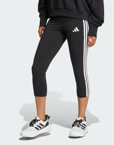 adidas performance – Essentials – Czarne legginsy o długości 3/4 z 3 paskami - view 1
