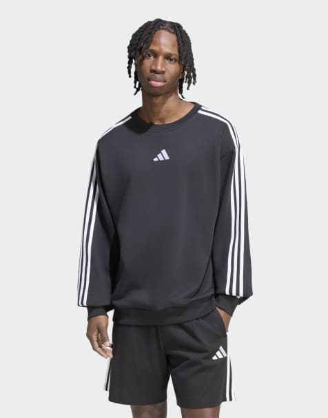 adidas performance – Essentials – Czarno-biała bluza z materiału french terry z 3 paskami - view 1