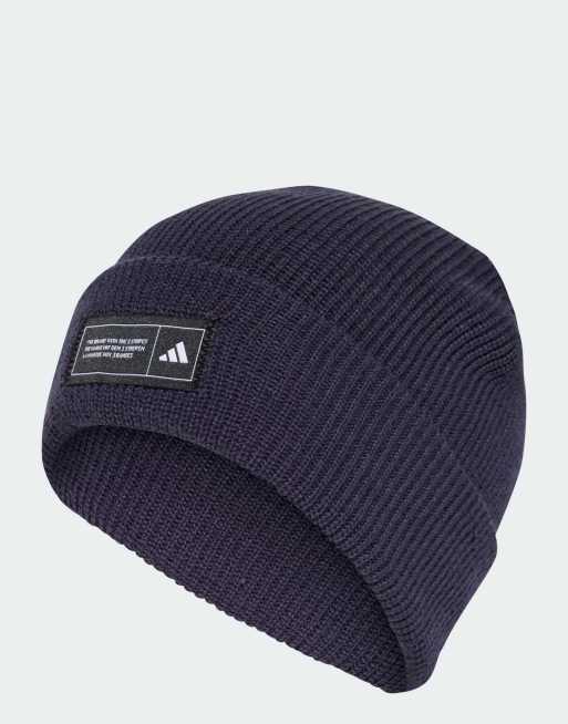 adidas Performance – Essentials – Czarno-biało-granatowa odwijana czapka beanie
