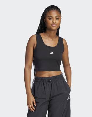 Essentials - Débardeur en coton avec petit logo - Noir/blanc 2XS