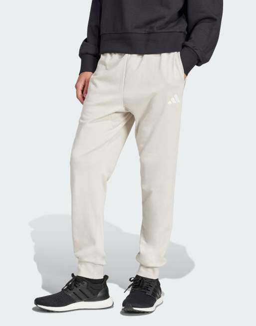 adidas performance - Essentials - Feel Cozy - Broek van badstof in beige / wit