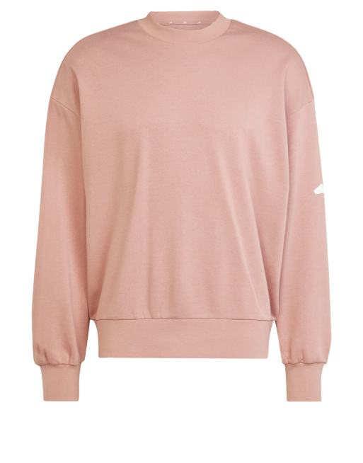 adidas Performance - Essentials - Felpa ampia color argilla caldo/bianca con logo 3 bar, 2 di 4