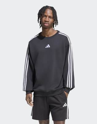 Adidas Uomo Nero Mens Felpa Essentials 3 Strisce French Terry Taglia 2XL, JD Sports - Immagine 4