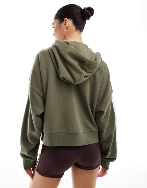 French Connection Giacca Softshell Antipioggia Da Donna Con Cappuccio E Bavaglino Rimovibile, Colore Oliva, Taglia 3X