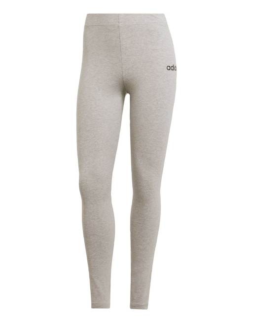 adidas Performance - Essentials - Gråmelerede leggings med sort logoprint i bomuld, 4 af 4