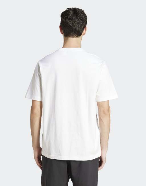 adidas Performance - Essentials - Hvid/sort T-shirt med lineært logo i jersey, 2 af 4