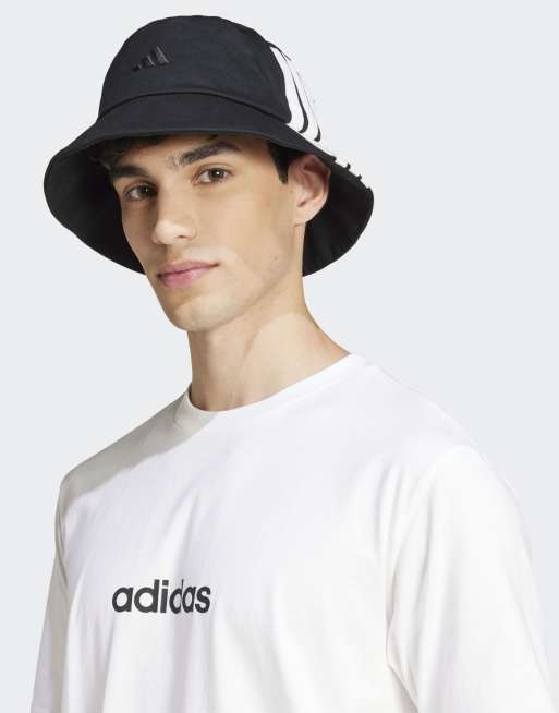 adidas Performance - Essentials - Hvid/sort T-shirt med lineært logo i jersey, 4 af 4