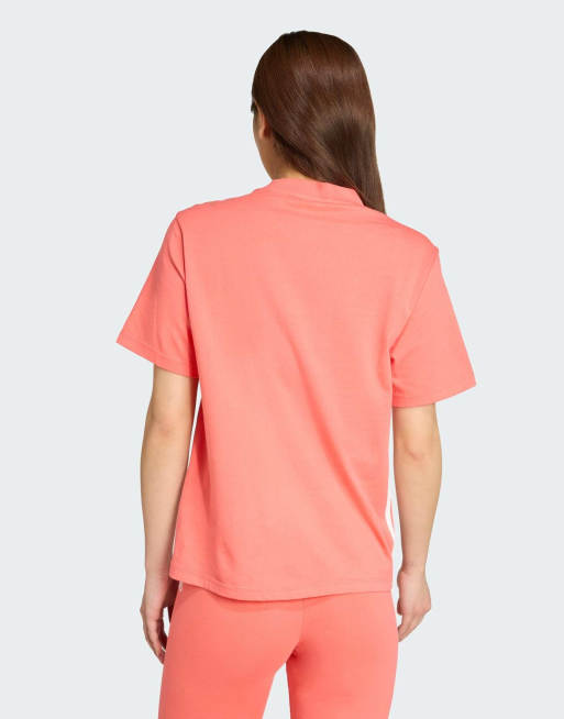 adidas Performance - Essentials - Katoenen T-shirt met 3-Stripes in semi turbo / wit, 4 van 4