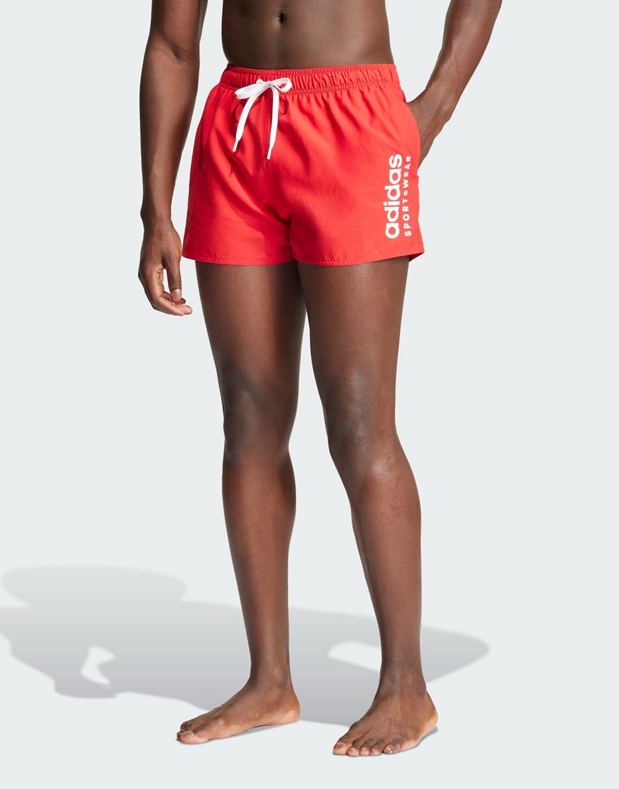 adidas Performance Essentials logo CLX shorts in red
