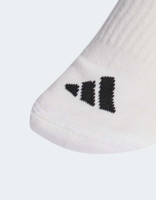 adidas performance - Essentials - Lot de 6 paires de chaussettes rembourrées à 3 bandes - Blanc et noir, 3 de 3