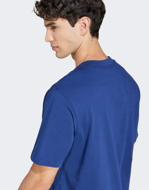 adidas performance – Essentials – Mörkblå och vit t-shirt med liten logga i enkel jersey, 4 av 4