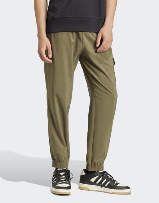 adidas Performance - Essentials - Olivengrønne cargobukser med lille sort logo, 3 af 4