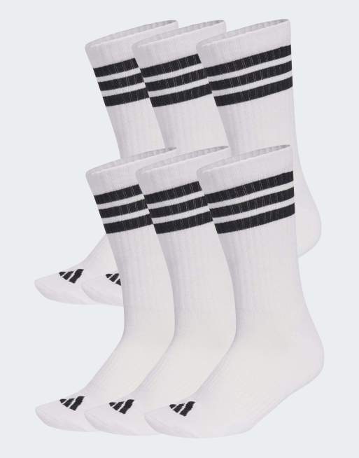 adidas Performance - Essentials - Pakke med 6 par sportssokker med stødabsorbering og 3 striber i hvid og sort