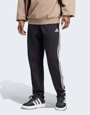 Adidas Noir Pantaloni In French Terry Essentials 3-Stripes - Immagine 3